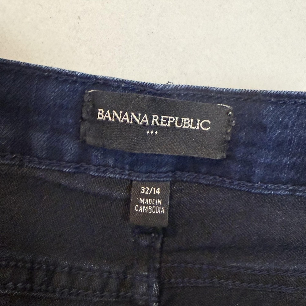 Banana Republic Jeans Womens 14 Blue Skinny Mid Rise Stretch Dark Wash Denim - Picture 11 of 16